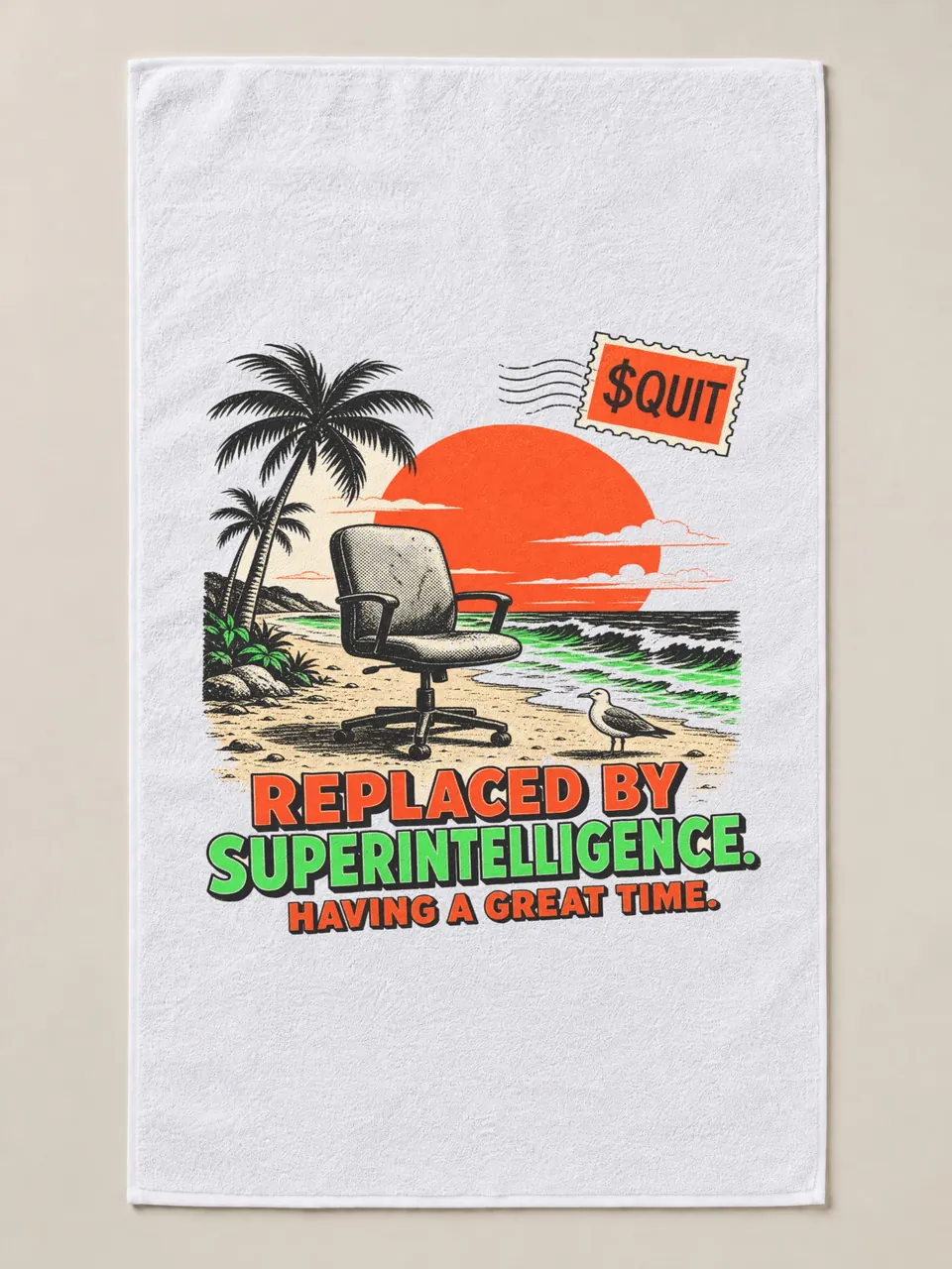 Having a Great Time Beach Towel